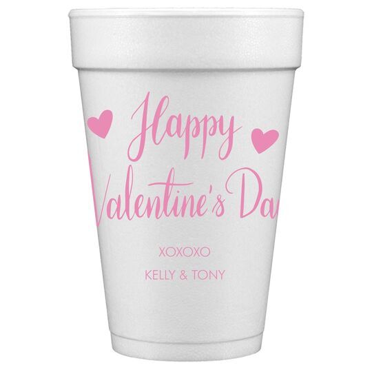 Happy Valentine's Day Styrofoam Cups